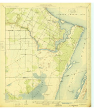 Oso Creek, Texas 1925 () USGS Old Topo Map Reprint 15x15 TX Quad 128468
