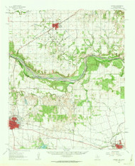 Quanah, Texas 1960 (1963) USGS Old Topo Map Reprint 15x15 TX Quad 115290