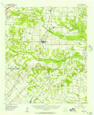 Quinlan, Texas 1956 (1957) USGS Old Topo Map Reprint 15x15 TX Quad 115295