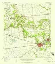 Richmond, Texas 1955 (1958) USGS Old Topo Map Reprint 15x15 TX Quad 115314