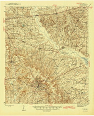 Rusk, Texas 1945 () USGS Old Topo Map Reprint 15x15 TX Quad 116541
