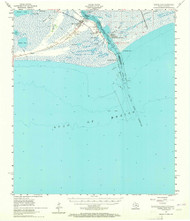 Sabine Pass, Texas 1957 (1965) USGS Old Topo Map Reprint 15x15 TX Quad 116562