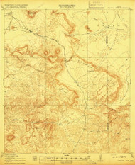 Tascotal Mesa, Texas 1917 () USGS Old Topo Map Reprint 15x15 TX Quad 137502