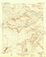 Tepee Butte, Texas 1943 (1949) USGS Old Topo Map Reprint 15x15 TX Quad 121839