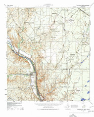 Tequesquite Creek, Texas 1941 (1977) USGS Old Topo Map Reprint 15x15 TX Quad 121840
