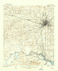 Texarkana, Texas 1909 (1942) USGS Old Topo Map Reprint 15x15 TX Quad 121846