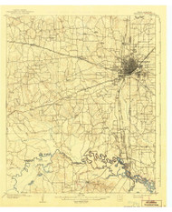 Texarkana, Texas 1909 (1942) USGS Old Topo Map Reprint 15x15 TX Quad 121847
