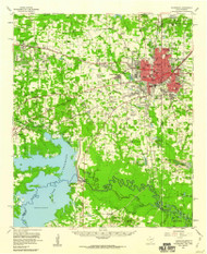 Texarkana, Texas 1954 (1960) USGS Old Topo Map Reprint 15x15 TX Quad 121851