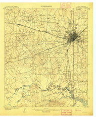 Texarkana, Texas 1909 () USGS Old Topo Map Reprint 15x15 TX Quad 137527