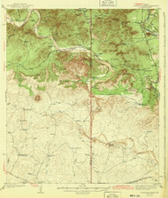Turkey Mountain, Texas 1943 () USGS Old Topo Map Reprint 15x15 TX Quad 116756