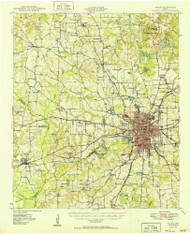 Tyler, Texas 1949 () USGS Old Topo Map Reprint 15x15 TX Quad 116806