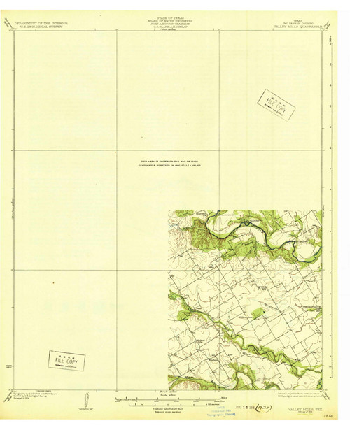 Valley Mills, Texas 1931 () USGS Old Topo Map Reprint 15x15 TX Quad