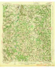 Winona, Texas 1943 () USGS Old Topo Map Reprint 15x15 TX Quad 117238