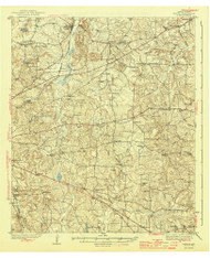 Winona, Texas 1943 () USGS Old Topo Map Reprint 15x15 TX Quad 117239