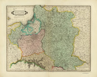 Poland 1831 Lizars - Old Map Reprint