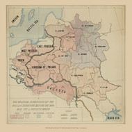 Poland 1918 Linguistic - Old Map Reprint