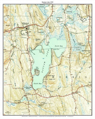 Bantam Lake 1950 - Custom USGS Old Topo Map - Connecticut