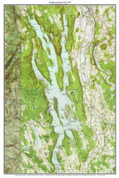 Candlewood Lake 1955 - Custom USGS Old Topo Map - Connecticut