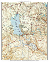 Gardner Lake & Oxoboro Lake 1943 - Custom USGS Old Topo Map - Connecticut