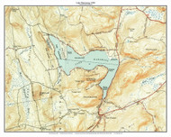 Lake Waramaug 1950 - Custom USGS Old Topo Map - Connecticut