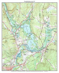 Mansfield Hollow Lake 1983 - Custom USGS Old Topo Map - Connecticut