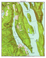 Squantz Pond 1955 - Custom USGS Old Topo Map - Connecticut