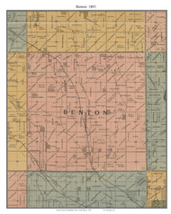 Benton, South Dakota 1893 Old Town Map Custom Print - Minnehaha Co.