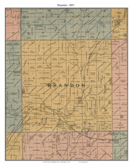 Brandon, South Dakota 1893 Old Town Map Custom Print - Minnehaha Co.