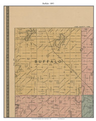 Buffalo, South Dakota 1893 Old Town Map Custom Print - Minnehaha Co.