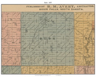 Canova, South Dakota 1893 Old Town Map Custom Print - Minnehaha Co.