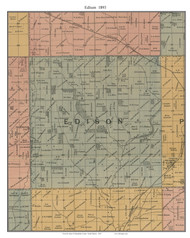 Edison, South Dakota 1893 Old Town Map Custom Print - Minnehaha Co.