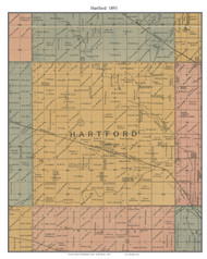 Hartford, South Dakota 1893 Old Town Map Custom Print - Minnehaha Co.