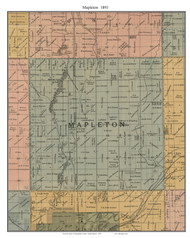 Mapleton, South Dakota 1893 Old Town Map Custom Print - Minnehaha Co.
