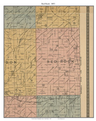 Red Rock, South Dakota 1893 Old Town Map Custom Print - Minnehaha Co.