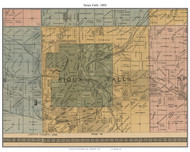 Sioux Falls, South Dakota 1893 Old Town Map Custom Print - Minnehaha Co.
