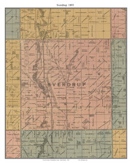 Sverdrup, South Dakota 1893 Old Town Map Custom Print - Minnehaha Co.