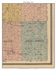 Valley Springs, South Dakota 1893 Old Town Map Custom Print - Minnehaha Co.