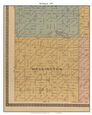 Wellington, South Dakota 1893 Old Town Map Custom Print - Minnehaha Co.