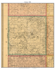 Colman, South Dakota 1896 Old Town Map Custom Print - Moody Co.