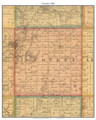 Grovena, South Dakota 1896 Old Town Map Custom Print - Moody Co.