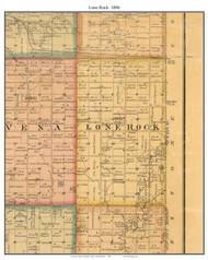 Lone Rock, South Dakota 1896 Old Town Map Custom Print - Moody Co.