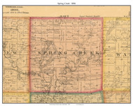 Spring Creek, South Dakota 1896 Old Town Map Custom Print - Moody Co.
