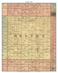 Benton, South Dakota 1899 Old Town Map Custom Print - Spink Co.