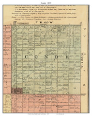 Conde, South Dakota 1899 Old Town Map Custom Print - Spink Co.