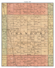 Crandon, South Dakota 1899 Old Town Map Custom Print - Spink Co.