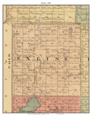 Exline, South Dakota 1899 Old Town Map Custom Print - Spink Co.