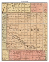 Great Bend, South Dakota 1899 Old Town Map Custom Print - Spink Co.