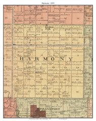 Harmony, South Dakota 1899 Old Town Map Custom Print - Spink Co.