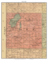 Lake, South Dakota 1899 Old Town Map Custom Print - Spink Co.