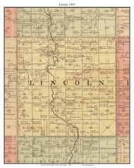 Lincoln, South Dakota 1899 Old Town Map Custom Print - Spink Co.